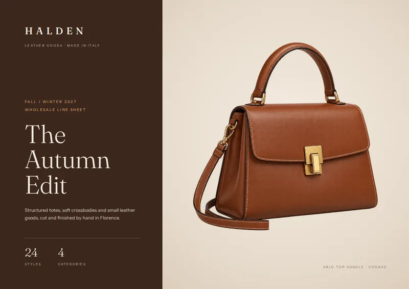 Handbag Line Sheet Template — cover page