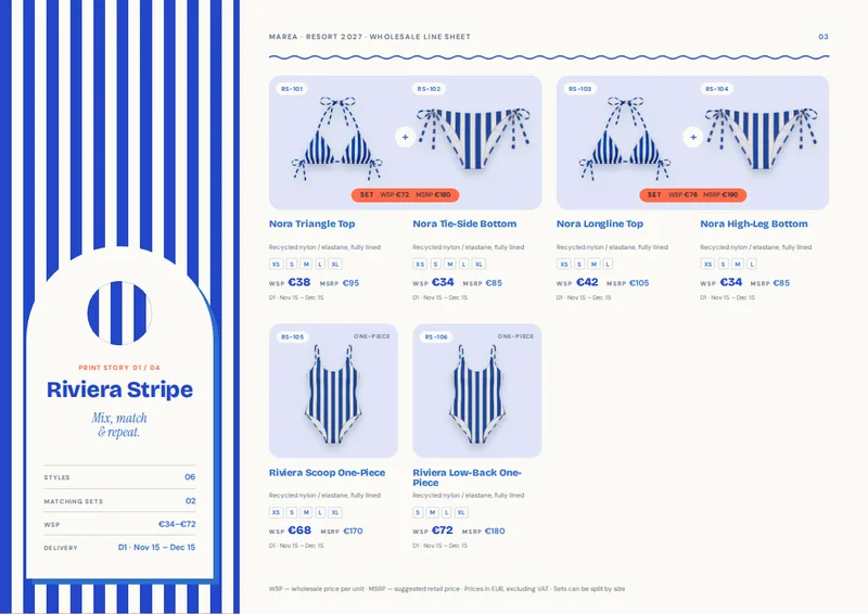 Swimwear Line Sheet Template — page 3