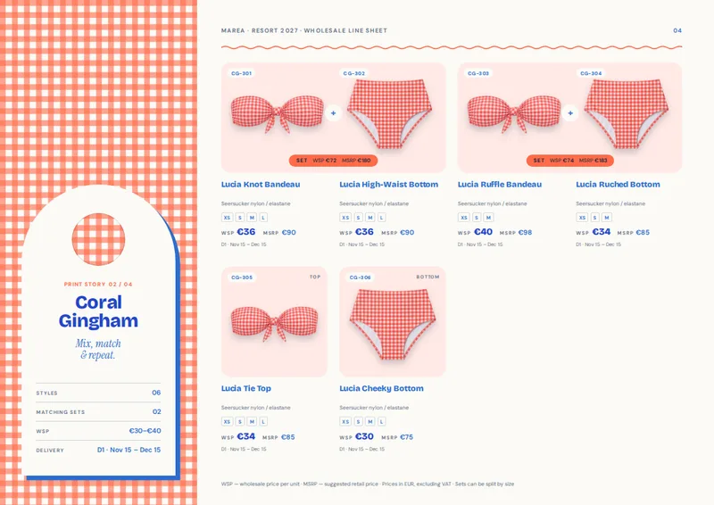 Swimwear Line Sheet Template — page 4