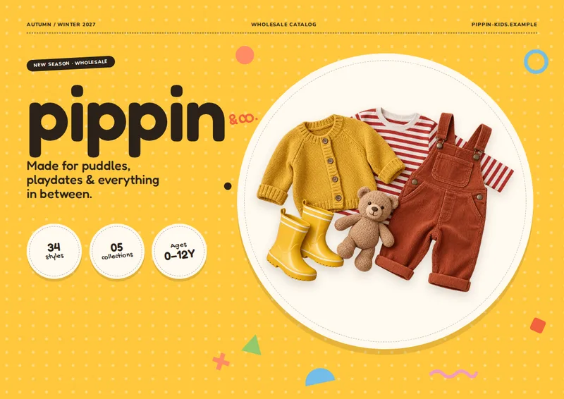 Kidswear Wholesale Catalog Template — cover page